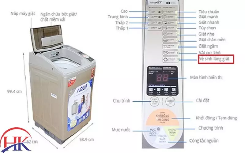 Vệ Sinh Máy Giặt Aqua: Đừng Bỏ Qua 6 Bước Quan Trọng Này Sử dụng chế độ vệ sinh máy giặt Aqua tự động