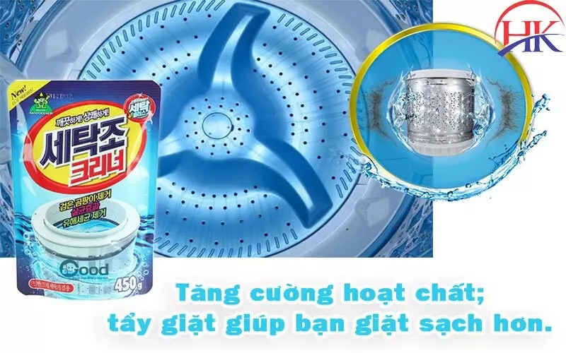 Tẩy Lồng Máy Giặt Thường Xuyên, Quần Áo Luôn Sạch Thơm, An Toàn! Bột vệ sinh máy giặt Sandokkaebi
