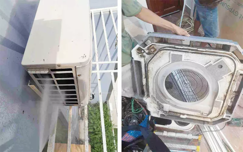 Vệ Sinh Máy Lạnh Âm Trần Nhanh Chóng, Đúng Cách - Tránh Hư Hỏng Vệ sinh điều hòa âm trần nối ống gió