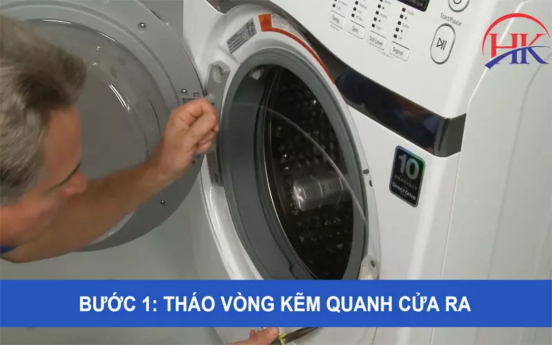 Bí Quyết Xử Lý Máy Giặt Không Mở Được Cửa Từ Thợ Chuyên Nghiệp Tháo vòng kẽm cố định gioăng cao su