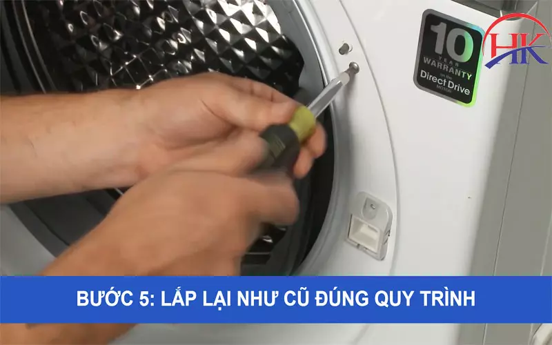 Bí Quyết Xử Lý Máy Giặt Không Mở Được Cửa Từ Thợ Chuyên Nghiệp Lắp đặt lại công tắc mới và hoàn tất