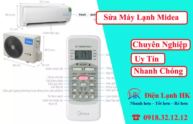 Sửa Máy Lạnh Midea Lỗi Gì? Nguyên Nhân & Cách Khắc Phục Nhanh Sửa máy lạnh Midea