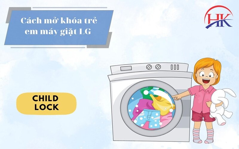 chế đọ khóa trẻ em ở máy giặt LG