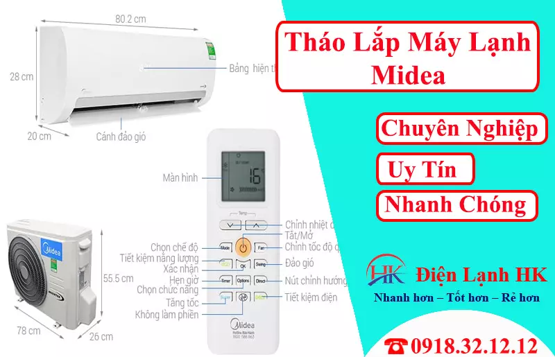 Đừng Tháo Lắp Máy Lạnh Midea Nếu Chưa Biết 7 Điều Quan Trọng Này! Tháo lắp máy lạnh Midea