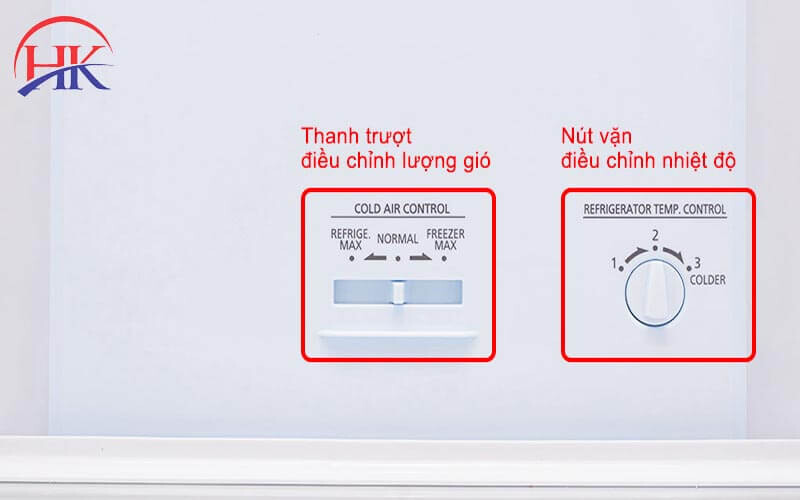 Các nút điều chỉnh nhiệt độ tủ lạnh