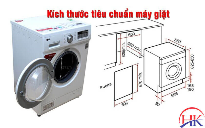 Kích thước máy giặt chuẩn