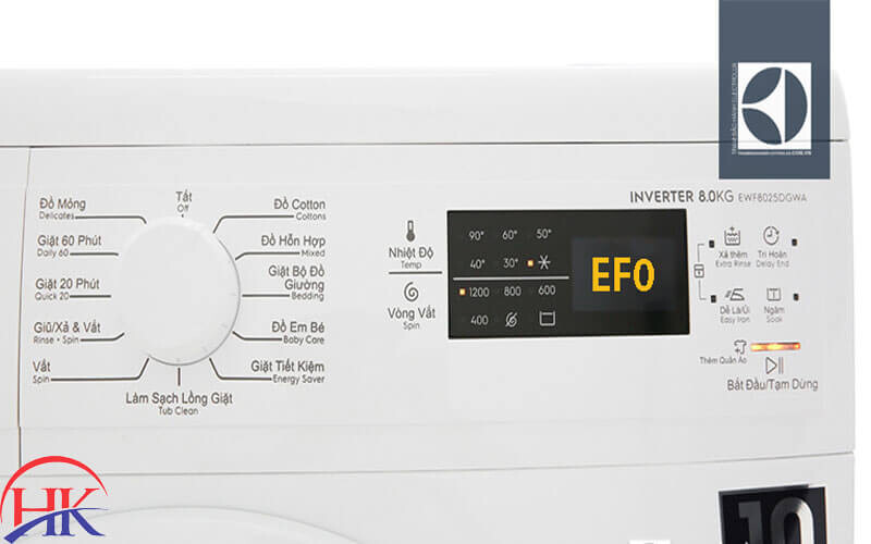 Máy giặt Electrolux báo lỗi Ef0