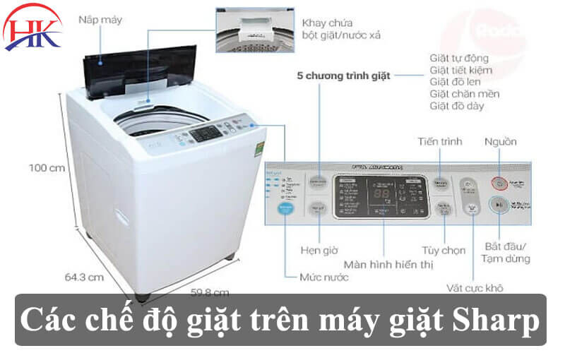 Các chế độ giặt trên máy giặt Sharp