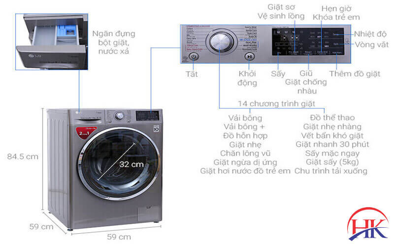 Các công nghệ và tính năng của máy giặt Lg