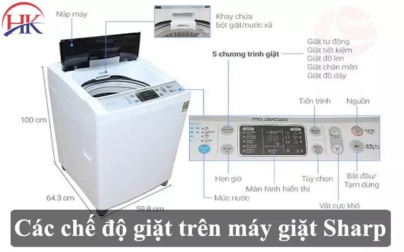 Hướng Dẫn Sử Dụng Máy Giặt Sharp Tiết Kiệm Năng Lượng Tối Đa Các chế độ giặt trên máy giặt Sharp