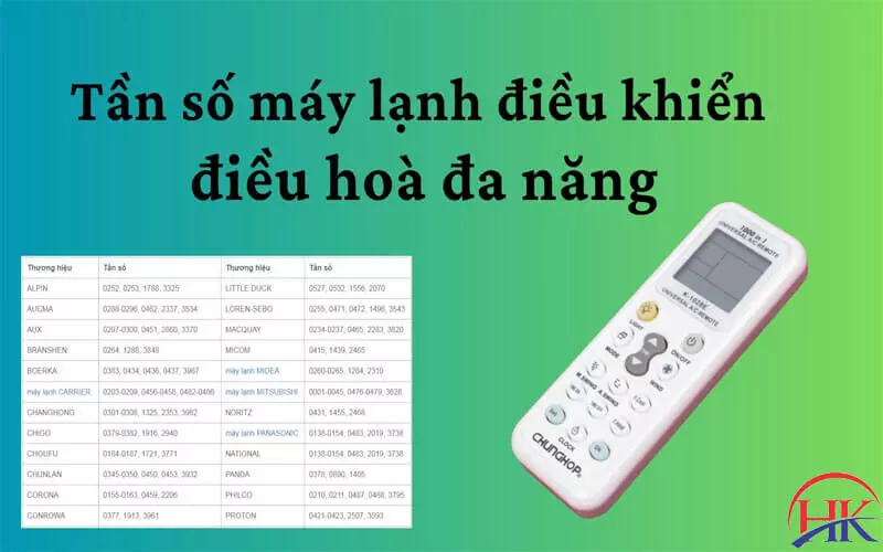 Hướng Dẫn Cài Đặt Tần Số Remote Đa Năng Cho Máy Lạnh - Dễ Thực Hiện! Bảng tần số remote đa năng máy lạnh
