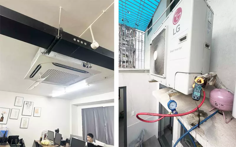 3 Sai Lầm Nghiêm Trọng Khi Tự Sửa Máy Lạnh Âm Trần Tại Nhà Cần Chú Ý Thợ sửa chữa điều hòa âm trần