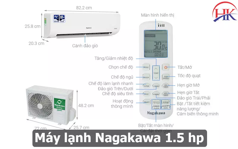 Top 10 Máy Lạnh 1.5 HP Phù Hợp Với Đáng Mua Nhất Hiện Nay? Xem Ngay! Máy lạnh Nagakawa 1.5 hp