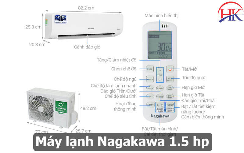 Máy lạnh Nagakawa 1.5 hp