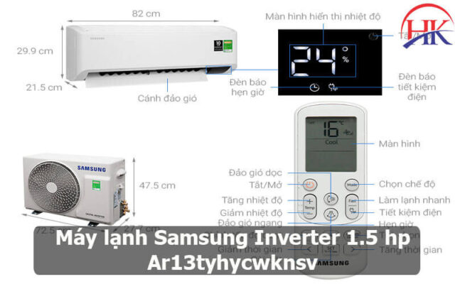 Máy lạnh Samsung Inverter 1.5 hp Ar13tyhycwknsv