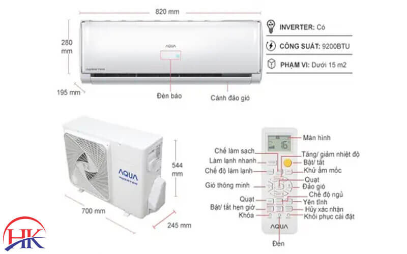 Máy Lạnh Aqua Inverter 1 Hp Aqa Kcrv10th