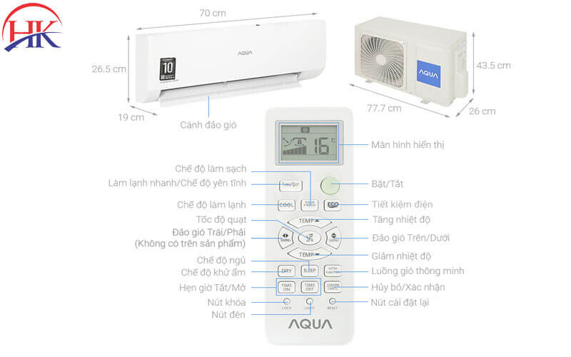 Máy Lạnh Aqua Inverter 1 Hp Aqa Rv9qa
