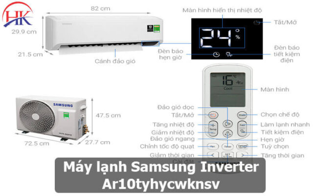 Máy Lạnh Samsung Inverter 1 Hp Ar10tyhycwknsv