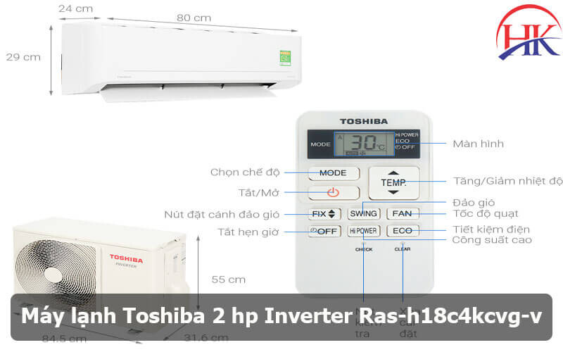 Máy Lạnh Toshiba 2 Hp Inverter Ras H18c4kcvg V