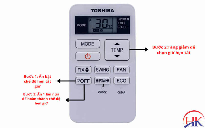 Cách tắt hẹn giờ máy lạnh Toshiba