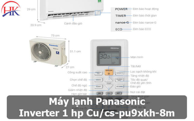 Máy Lạnh Panasonic Inverter 1 Hp Cucs Pu9xkh 8m
