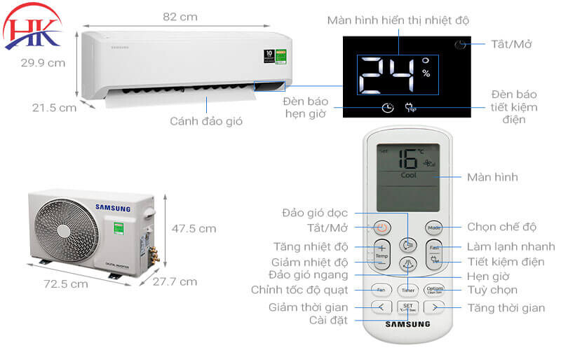 Máy Lạnh Samsung Inverter 1.5 Hp Ar13tyhycwknsv