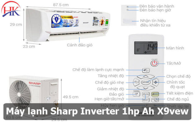 Máy Lạnh Sharp Inverter 1hp Ah X9vew