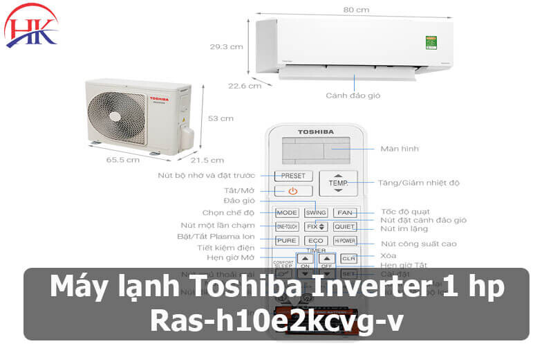 Máy Lạnh Toshiba Inverter 1 Hp Ras H10e2kcvg V