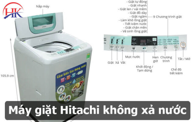 Máy giặt Hitachi không xả nước